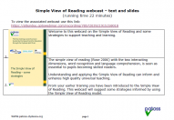 webcast: Simple View of Reading Strategies  slides and text